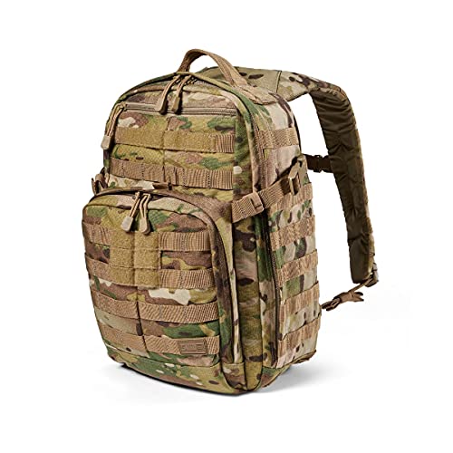 5.11 Tactical Backpack – Rush 12 2.0 – Military Molle Pack, CCW with Multiple Compartments, 24 Liter, Small, Style 56562, Multicam