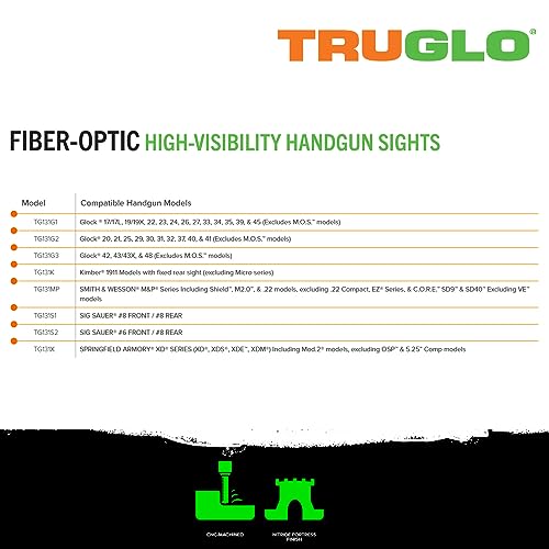 TRUGLO Handgun Sights, FO S&W M&P EZ 380 Set (TG131MP1)