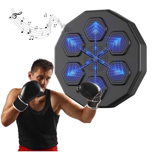 Fundrem Smart Boxing Training Equipment,Electronic Music Boxing Machine, Boxing Game Trainer, Wall Mounted Punching Pad Bag with Stand, Boxing Target Workout Machine,Fun Gift