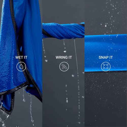 MISSION Dual Action Cooling & Drying Towel, Mission Blue - Cools Up to 6 Hours - Moisture & Sweat Absorbent - UPF 50 Sun Protection - Machine Washable