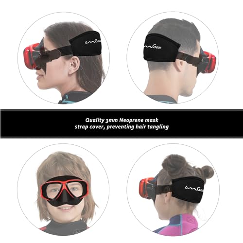 Children Dive Mask Two-Lens Swim Goggles with Nose UV Protection Recreation Tempered Glass Free Diving Goggles Snorkeling Mask (Red008)