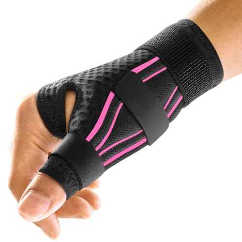 FREETOO Ergonomical Thumb Brace Right Hand or Left Hand for Arthritis Pain and Support, Thumb Splint for Trigger Thumb, Thumb Support for De Quervains Tenosynovitis, Fits Palm 7.5''-8.5'' S/M Pink