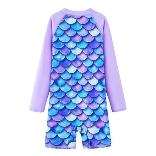 UMELOK Girls Long Sleeve Rash Guard One Piece Swimsuits with UV Protection Sunsuit