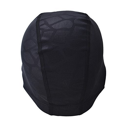 SHESHY Swim Cap, Flexible Nylon Spandex Fabric Cotton PU Fiber Swimming Bathing Cap Hat for Men Women Kids Adults (Black)