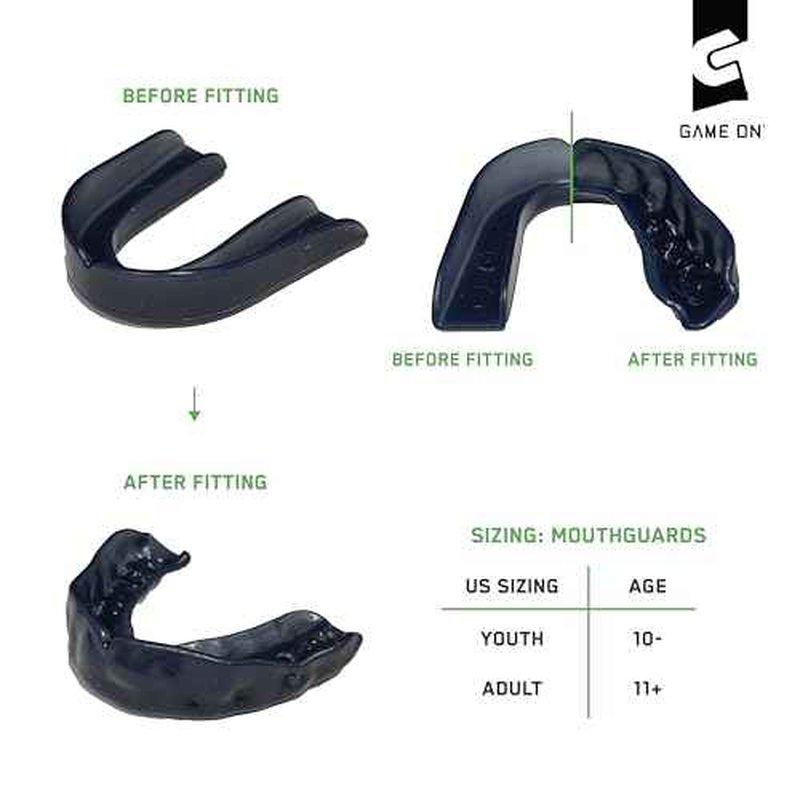 Game On Mouthguards - Only ADA Accepted Strapless Sports Mouth Guard for Football, Basketball, Lacrosse, Hockey - Superior Protection, Comfortable Fit (Braces Mouthguard)