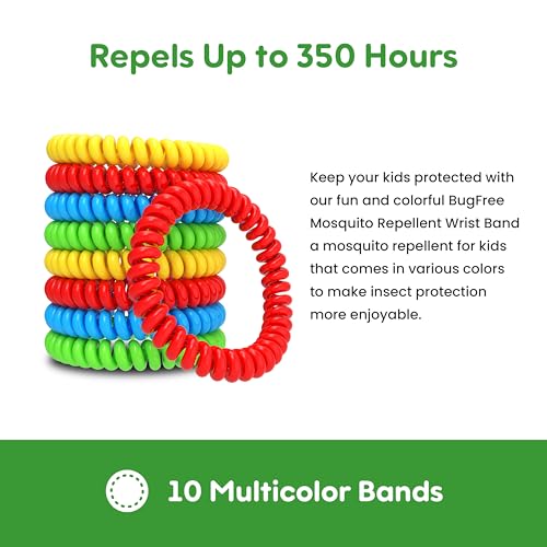 Mosquito Repellent Bracelets (10 Pack) Mosquito Repellent Bracelets for Adults and Kids - Premium DEET-Free Bands - 10 Multicolor Bands - Individually Wrapped