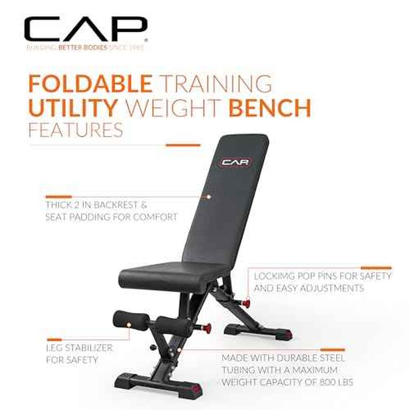 CAP Barbell Multi-Purpose Adjustable Utility Strength Training Weight Bench | Multiple Options