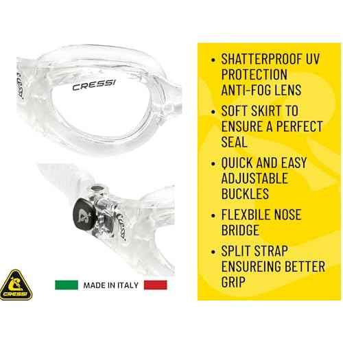 Cressi Swim Goggles for Kids Aged from 7 to 15 Years Old - Excellent Peripheral Vision | Rocks: Made in Italy