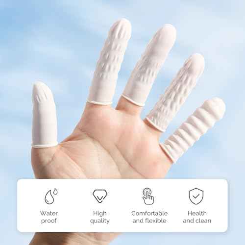 JMU Latex Finger Cots Medium, 200Pcs Finger Protectors Disposable Finger Gloves