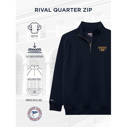 JanSport Unisex Adult NCAA Officially Licensed Rival Long Sleeve Stand-Up Collar Quarter Zip Sweatshirt
