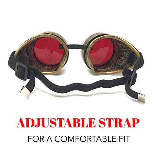 Steampunk Victorian Goggles Rave Glasses in Vintage Gold, Costume Accessory
