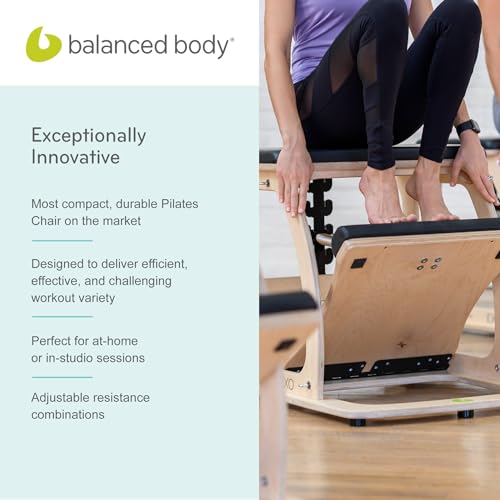 Balanced Body EXO Pilates Chair, Pilates Equipment for Home and Studio Use, Single Pedal