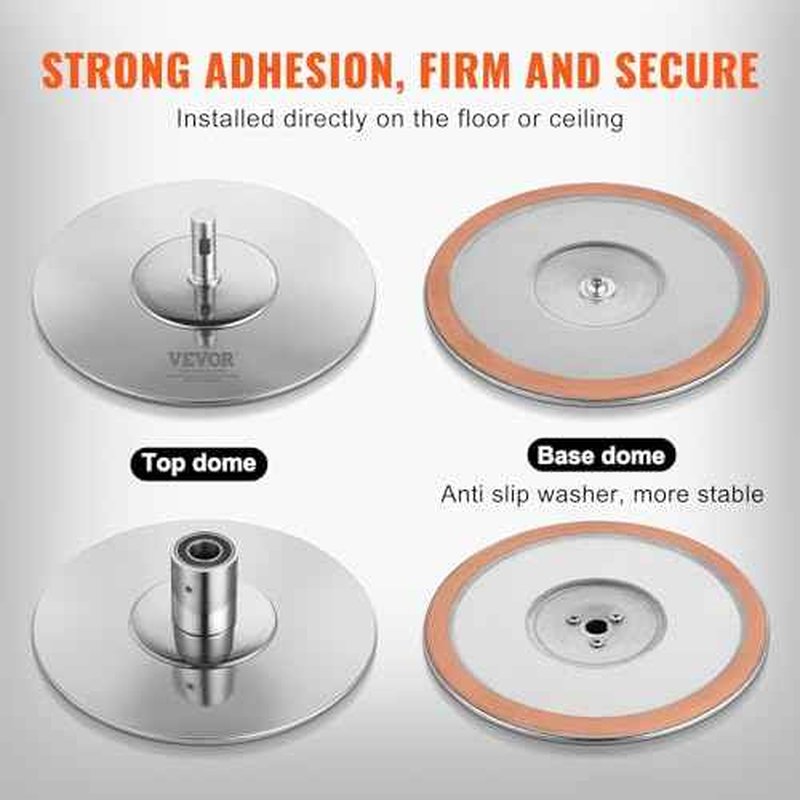 VEVOR Professional Dancing Pole, Spinning Static Dancing Pole Kit, Portable Removable Pole, 45mm Heavy-Duty Stainless Steel Pole, Height Adjustable Fitness Pole, for Exercise Home Club Gym, Silver