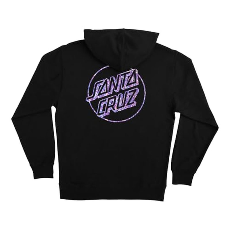 SANTA CRUZ Opus Dot P/O Hooded Relaxed Sweatshirt Black w/Diamond Foil Lg Womens