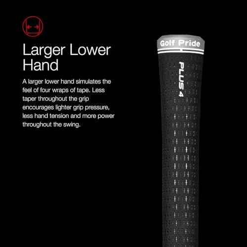 Golf Pride Tour Velvet Plus4 Golf Club Grip - Best All-Around Grip with Larger Lower Hand - Slip-Resistant Durable Rubber with Uniform Plus-Sign Texture