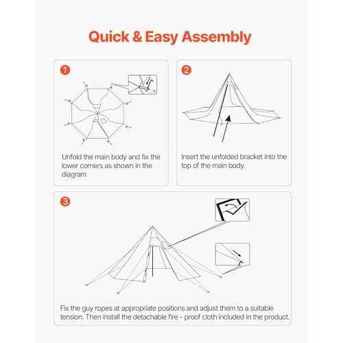 VEVOR Hot Tent, Camping Tipi Hot Tents with Stove Jack, Portable Winter Camping Tents with Snow Skirt, Easy Setup, Waterproof 4 Season Shelter Tents for Fishing Backpacking