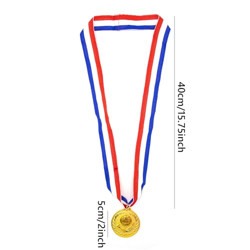 Dohia Gold Award Medals for Kids Winner Award Medals with Neck Ribbon Party Favor Birthday Present Dress Up Medals for Awards D1-HJJNJZ (Gold)