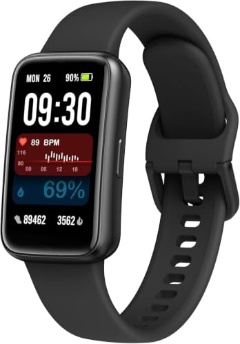 Black VMQIPNS Fitness Tracker Smart Watch with 24/7 Heart Rate & Blood Oxygen Monitoring, 1.47" HD Touchscreen, 100+ Sport Modes