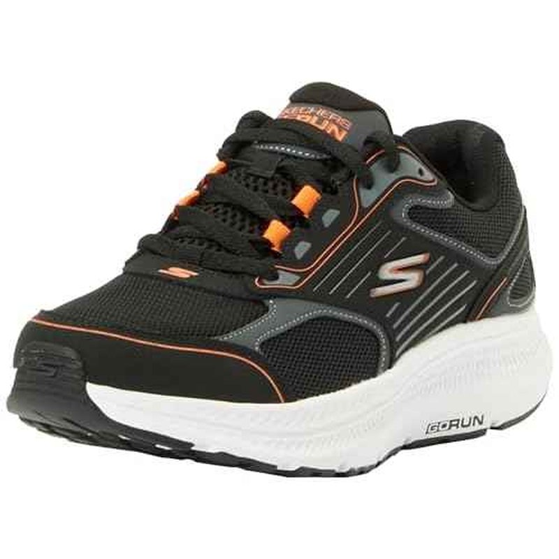 SKECHERS Men's Go Run Consistent 2.0, Black/Orange, 9 Wide