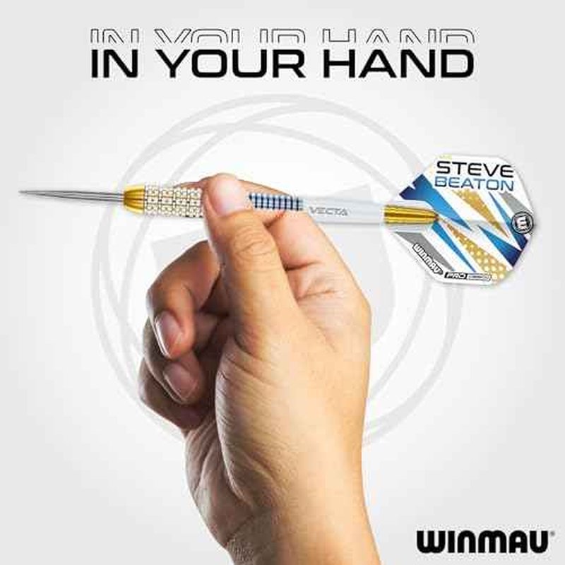 WINMAU Darts - Professional Player - Steve Beaton Legacy Edition 90% Tungsten Darts Set with Dart Flights and Dart Shafts (Stems) ? Available in Soft and Steel Tip - Available weights 18g, 22g and 24g