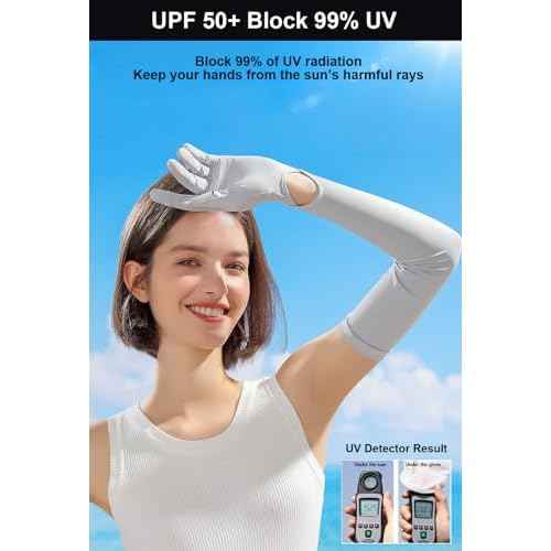 UV Protection Women's Driving Gloves - Full Finger Arm Sleeve Long UV Sun Protection Gloves