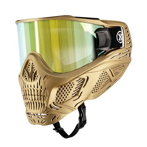 HK Army HSTL Skull Paintball Goggle/Airsoft Mask (Metallic Gold, Gold)