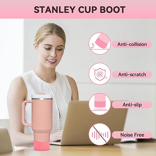 2 PCS for Stanley Boot, Silicone Bottom for Stanley Cup Boot Quencher Adventure 40oz&for Hydroflask Boot 12-24oz for Stanley Tumbler Accessories for Stanley Cup Accessories Avoid Scratches&Noise