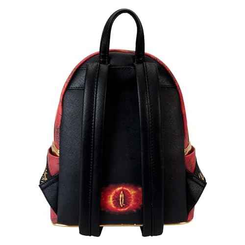 Loungefly WB Lord of The Rings The One Ring Mini Backpack | Red Map of Middle Earth Adult Fashion Bag Standard