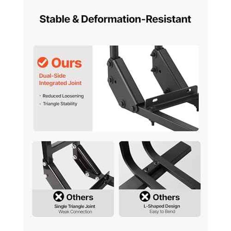 VEVOR Golf Cart Rear Seat Grab Bar, Compatible with Yamaha Club Car EZGO, Most Golf Carts with Metal Footplates, No Modification Needed, 27.5 to 33.5 Inch Height Adjustable