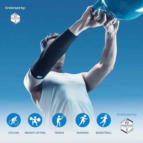 LP SUPPORT 668 Compression Arm Sleeve for Workouts, Sports & Weightlifting, Golf and Tennis Elbow Pain relief for Men & Women