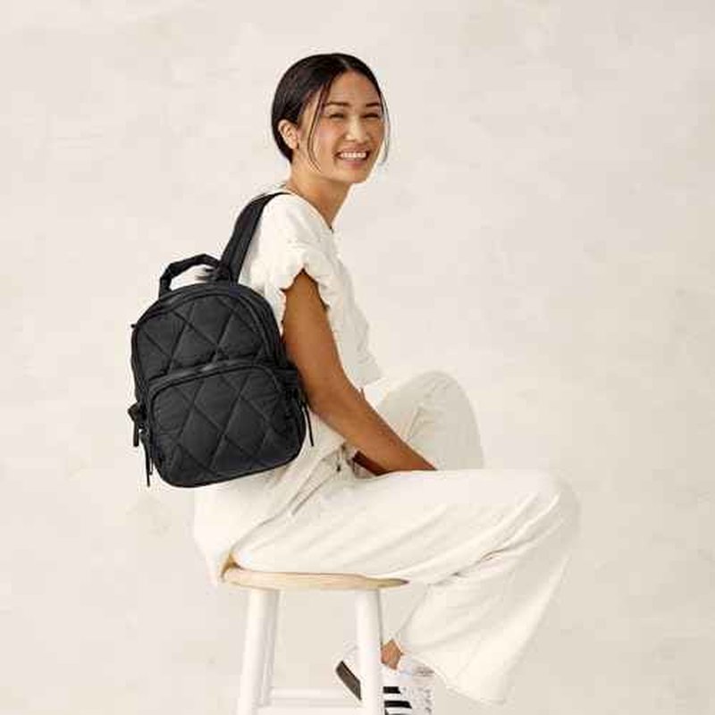Vera Bradley Women's Featherweight Small Banbury Backpack, Moonless Night, One Size