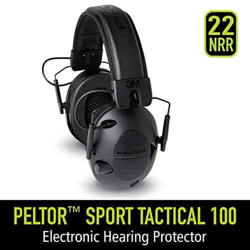 Peltor Sport Tactical 100 Electronic Hearing Protector, Ear Protection, NRR 22 dB, Ideal for the Range, Shooting and Hunting, TAC100-OTH