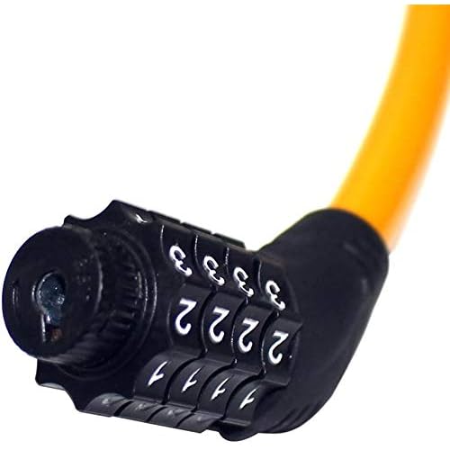 Sanwo Security Bike Lock 4 Digit Resettable Combination Cable Lock for Bicycle, 2 Feet x 1/2 Inch