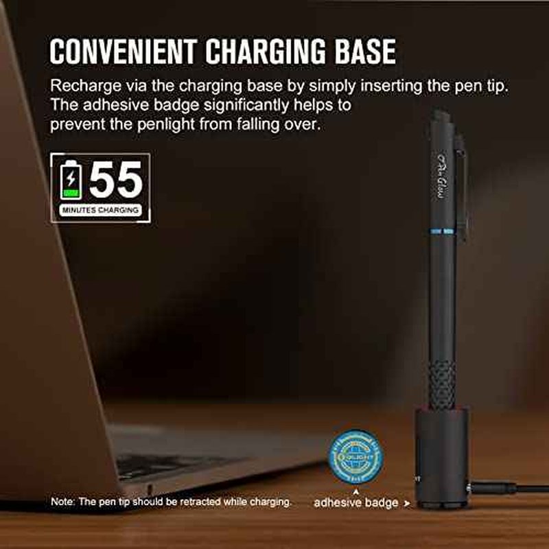 OLIGHT O'Pen Glow EDC Pen Light, 120 Lumens with Green Beam, Rechargeable LED Flashlight for Outdoor Uses, Writing, Adventure, Professional Business Gift(Black)