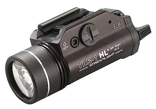 Streamlight 69264 TLR-1 HL 1000-Lumen Weapon Mounted Light Earless with Rail Locating Keys, Black