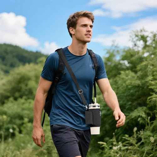 All Day Quencher Carry All for Stanley 40/30 oz Tumbler, Crossbody Bag with Phone Holder & Strap, Water Bottle Carrier Bag