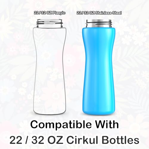32oz Cute Printed Sleeve Compatible With Cirkul Water Bottle For Plastic And Stainless Steel Bottles 32oz Neoprene Sweat-Wicking Material Insulated Cover Designed With Handles (Black)
