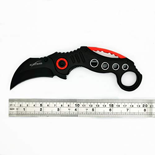 ALBATROSS EDC Cool Spring Assisted Folding Pocket Knives Tactical Sharp Raptor Claw Knife (Black)