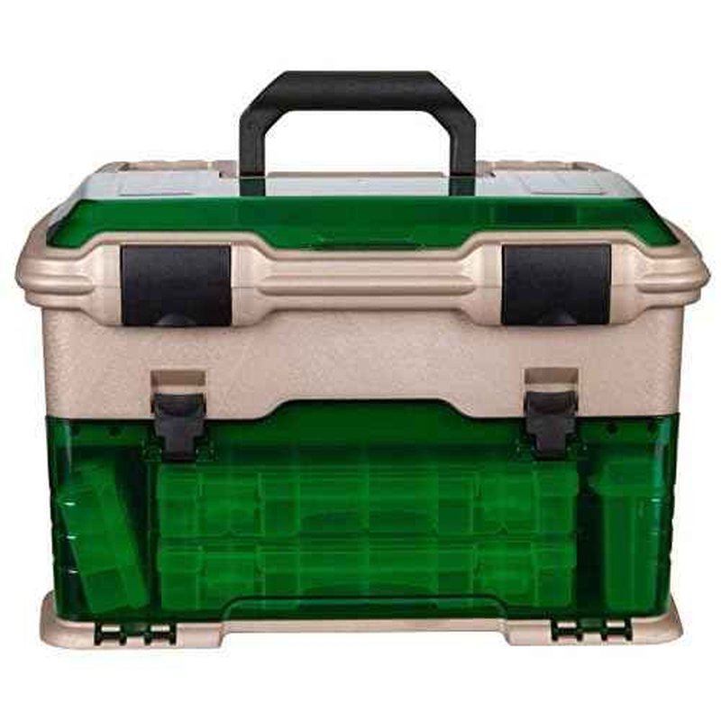 Flambeau Outdoors T5 Multiloader Tackle Box, Fishing Organizer with Tuff Tainer Boxes Included, Green/Gold