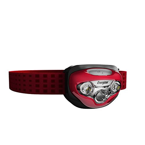 Energizer Vision HD+ LED Headlamp, Durable, Bright Headlamp for Outdoors, Camping and Emergency Light for Adults and Kids, Batteries Included, Pack of 1, Red