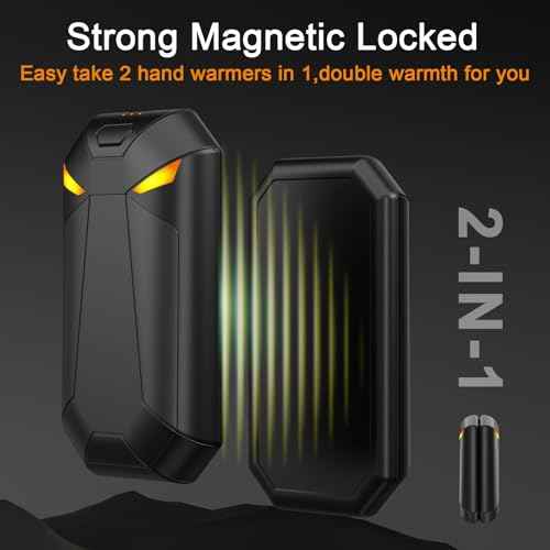 Hand Warmers Rechargeable 2 Pack, 6000Ah Electric Hand Warmers, Magnetic Electric Handwarmer,Up to 20 Hrs Warmth, 3 Heating Modes for Winter Walking,Hiking,Golf,Huting,Camping,Gift for Christmas