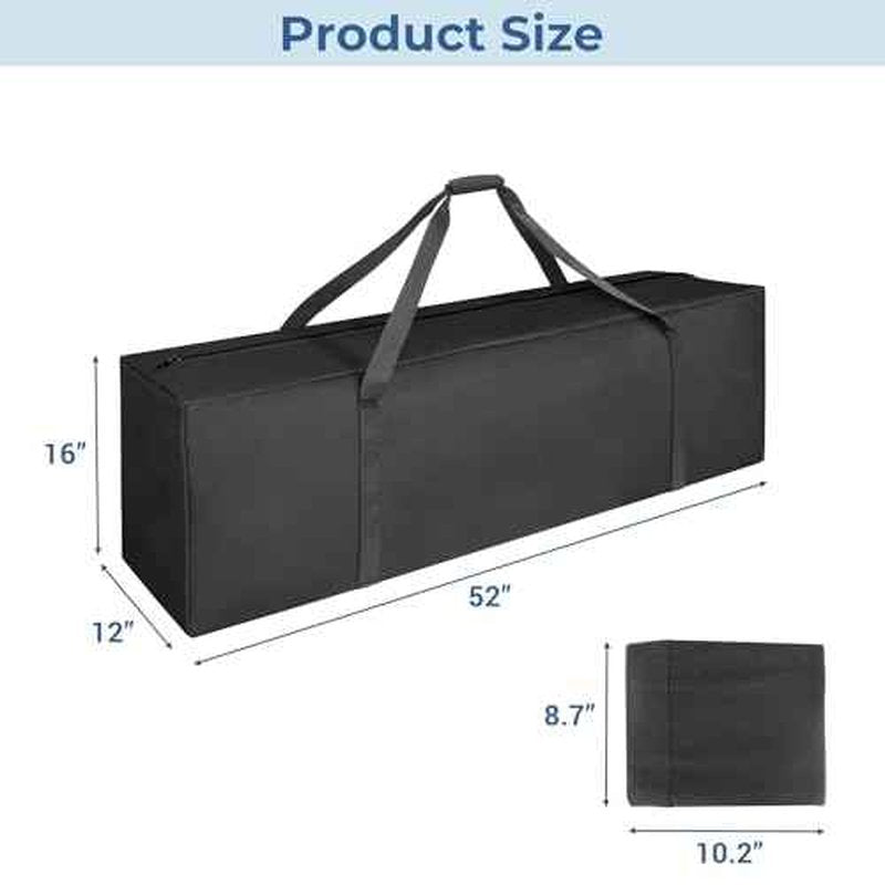 COOLBEBE 52" Sports Duffle Bag - 160L Extra Large Travel Duffel Luggage Bag with Upgrade 2-way Lockable Zippers, Sturdy & Water Resistant Long Duffle Bag for Camping Moving (Black 52inch)