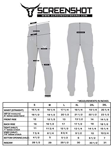 Screenshot Sports-A4051 Mens Premium Slim Fleece Pants Zipper Pockets - Athletic Jogger Fitness Workout Gym Sweatpants-H.Charcoal-Medium