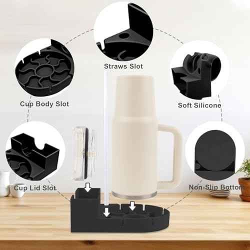 Water Bottle Drying Rack, Silicone Tumbler Drying Rack, Baby Bottle Dryer Holder, Cup Dryer for Stanley 20/30/40 oz, Mugs, Glasses