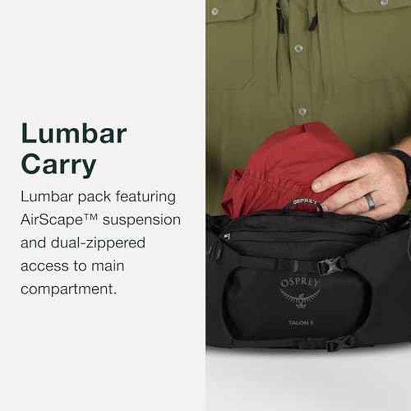 Osprey Talon 6L Men's Lumbar Hiking Waist Pack - Fanny Pack with Water Bottle Holders
