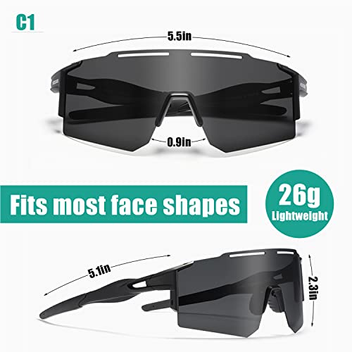 YUNBLL&KO Sports Sunglasses for Men Women, UV400 Polarized Baseball Fishing Running Cycling