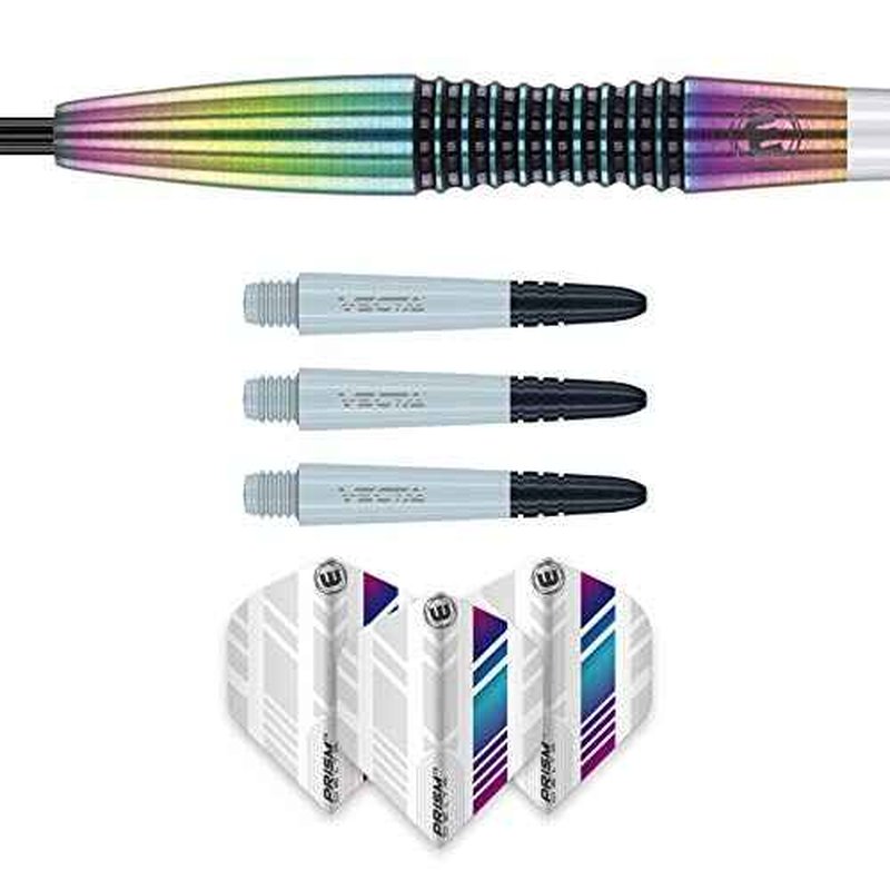 WINMAU Elektra 90% Tungsten Darts with Prism Flights and Vecta Shafts (Stems) Steel Tip & Soft Tip