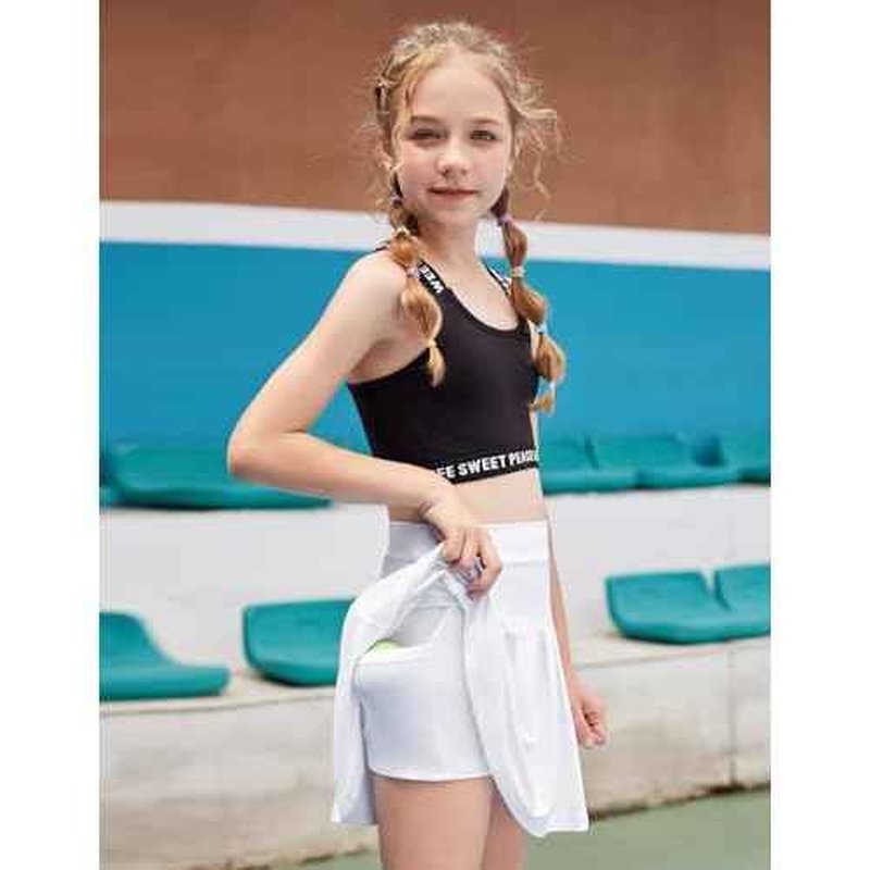 Arshiner Girl's Tennis Skirts with Shorts Athletic Pleated Skirt Workout Performance Skorts with Pockets for Kids 4-13Y