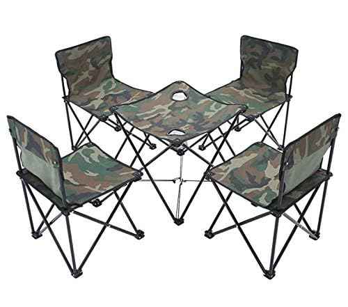 HUAWELL Lightweight Camping Chair 5-Pack Folding Portable Seat Stool with Shoulder Strap, Perfect for Outdoor Traveling Camping Picnic Fishing (Camouflage 5 Piece Set)