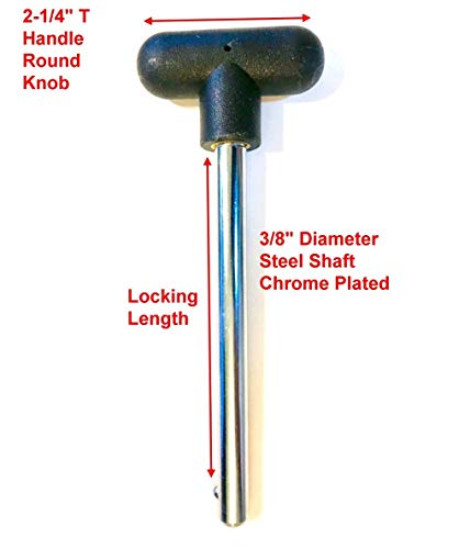 SB Distribution Ltd. Pin, Tensile - 3/8 Diameter | 5-1/2" Locking Space |T Handle Hard Plastic Knob| | Universal Fitness Equipment Weight Stack Replacement SELECTOR Key